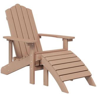 vidaXL Sedia da Giardino Adirondack con Poggiapiedi Marrone in HDPE vidaXL