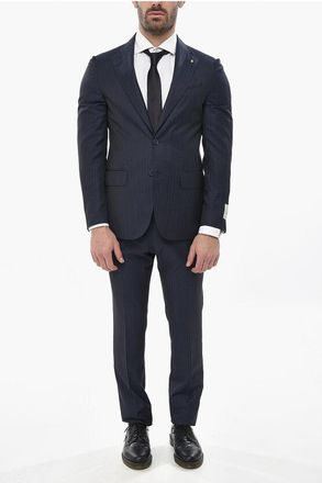 Corneliani CC COLLECTION Herringbone Wool Suit RETAILORED size 50