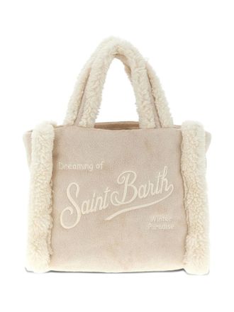 MC2 Saint Barth shearling embroidery mini bag - women - Polyester - One Size - Neutrals