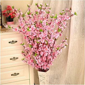 Trade Shop Trade Shop - Fiori Di Pesco Finti Artificiali Primavera Decorazione Interno Esterno 100 Cm - Rosa