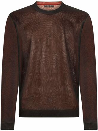 Dolce & Gabbana two-tone fine-knit jumper - men - Polyester - 60 - Black