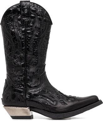 New Rock Stivali in pelle 40mm - Nero