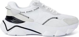 Guess Witte Sportieve Vetersneakers - Dames - Sneakers - Wit - 35 EU - Polyester - Schoenen
