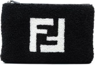 Fendi Pre-owned Clutches, female, Black, Size: ONE SIZE Pre-owned Shearling Clutch