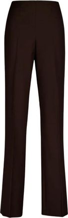 Ferragamo Elegante Wollen Plooirok - Dames - Straight fit broeken - Bruin - S - Wol - Broeken