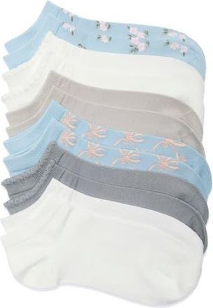 LEMON 6-Pack Ankle Socks in Cream /Blue at Nordstrom Rack