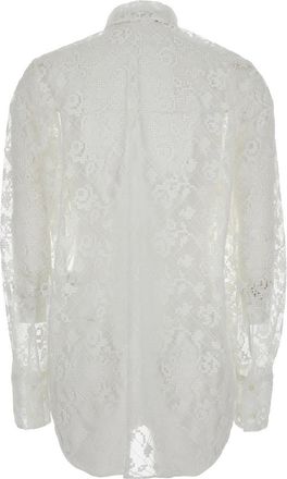 Msgm Embroidered Semi-Transparent Polyester Shirt - White