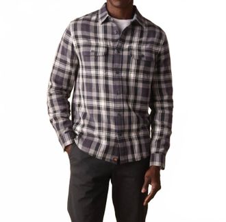 The Normal Brand Knitted Mountain Overshirt In Grey Plaid
