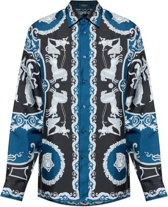 Versace Shirts - Heren - Casual Overhemden - Veelkleurig - L - Nylon - Overhemden