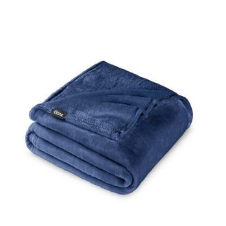 Bare Home Microplush Fleece Throw Blanket in Dark Blue at Nordstrom, Size Standard