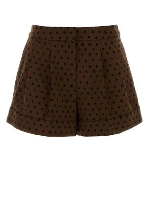 Fendi Printed Stretch Wool Blend Shorts