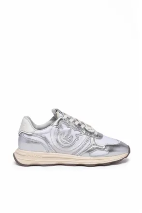 Pinko Metallic Leather Rubber Sneakers - Indigo
