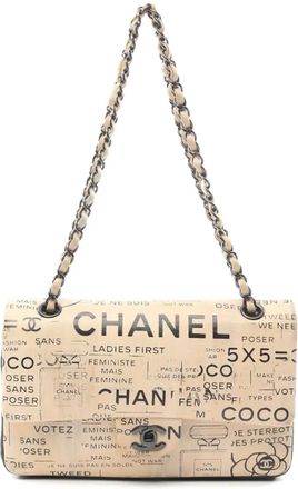 Chanel Borsa a spalla Matelasse W con battente 2015-2016 - Toni neutri