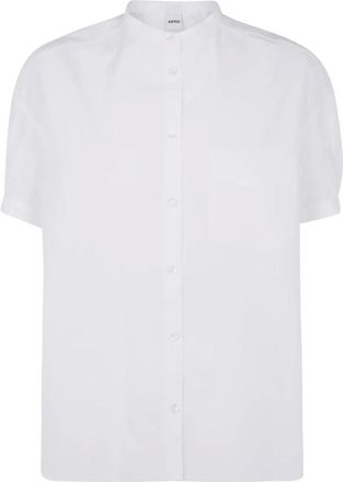 Aspesi Shirts, female, White, Size: 2XS Button-Up Shirt with Raised Collar