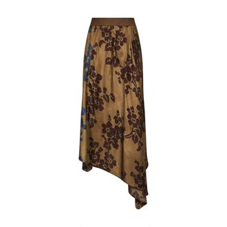 Uma Wang Gonna midi asimmetrica Glue con stampa floreale - - Skirts - Donna - Multicolore - M