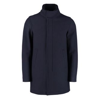 Herno Wolmix Jas - Heren - Mantel - Blauw - L - Wol - Jassen