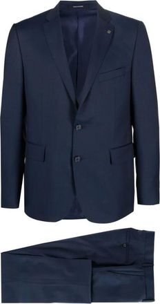 Tagliatore Slim-fit tweedelig pak - Heren - Business pakken - Blauw - M - Tweed - Kostuums
