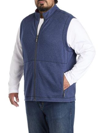 Tommy Bahama Big & Tall Flip Coast Reversible Vest in Dk Cobalt Heather at Nordstrom, Size 5X Big