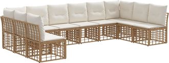 vidaXL Conjunto De Sof&aacute;s De Exterior Natural Poli&eacute;ster Vidaxl