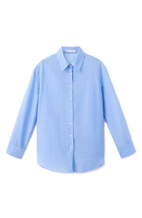 Mango Camisa Belize Shirt in Sky Blue at Nordstrom, Size 10
