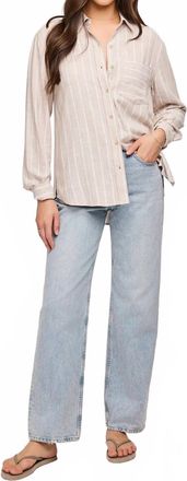 Gentle Fawn Womens Linen Stripe Top In Multi