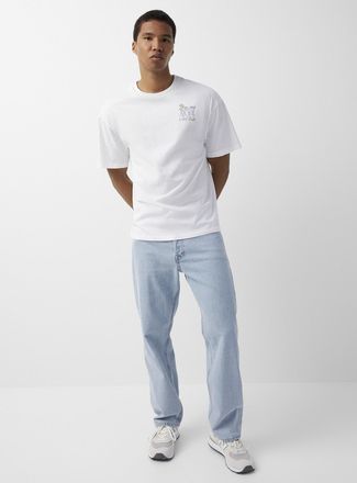 Jack & Jones Mens Eddie bleached blue jean Loose fit