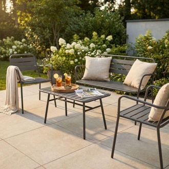 Milani Home ROMANUS - salotto da giardino in acciaio