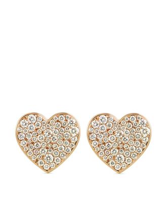 Alinka 18kt rose gold Caviar Heart Grande diamond stud earrings