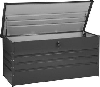 Beliani Beliani - Caja De Almacenamiento Para Exterior De Acero Galvanizado Gris Grafito 400l Cebrosa