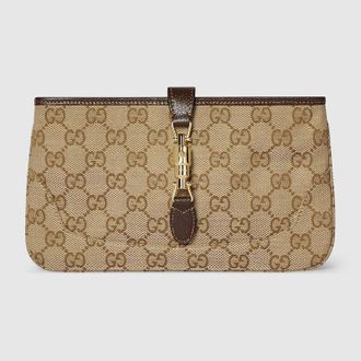 Gucci Jackie Small Pouch, Beige, GG Canvas