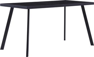 vidaXL Mesa De Comedor De Vidrio Templado Negro 140x70x75 Cm Vidaxl