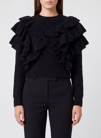 Elisabetta Franchi Maglia in misto mohair con applicazione di rouches