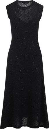 Fabiana Filippi Black Virgin Wool Midi Dress