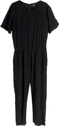 Eileen Fisher Black Woven Pliss&eacute; Jumpsuit Size M