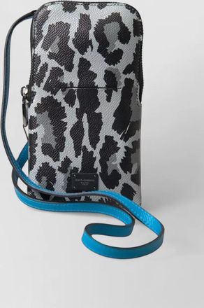 Dolce & Gabbana leopard-print leather crossbody phone bag