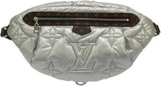 Louis Vuitton Pre-owned Monogram LV Pillow Maxi Nylon Bum Bag - Heren - Vintage Heuptassen - Grijs - ONE Size - Nylon - Vintage