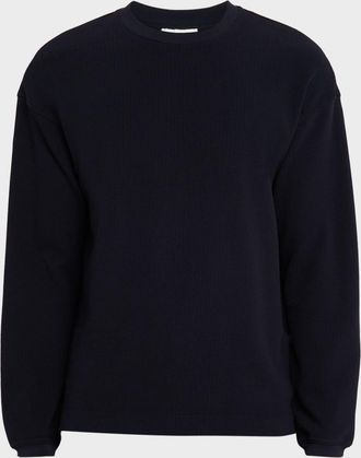 Frame Denim Mens Cotton Waffle Textured Long-Sleeve T-Shirt