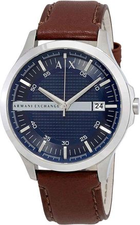 A|X Armani Exchange Navy Dial Brown Leather Mens Watch AX2133