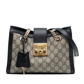 Gucci Tweedehands Kleine Gg Supreme Padlock Tote