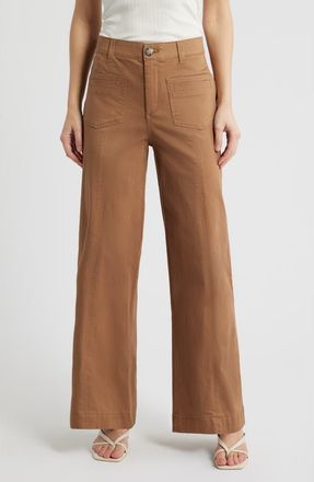 Wit & Wisdom Skyrise Patch Pocket Wide Leg Pants in Candied Walnut at Nordstrom, Size 10P