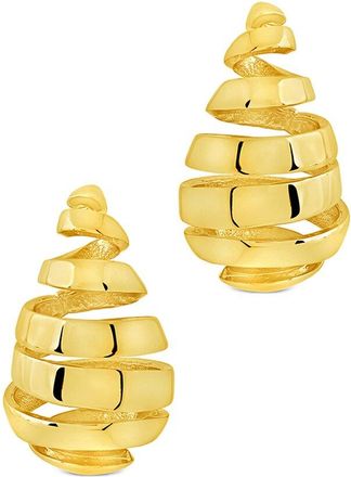 Sterling Forever 14K Plated Margot Ribbed Earrings