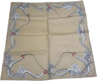 Celine Pre-owned Scarves, female, Beige, Size: ONE SIZE Pre-owned Canvas Scarf