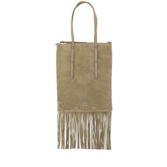 Pinko Suede Shopping Bag With Fringes
