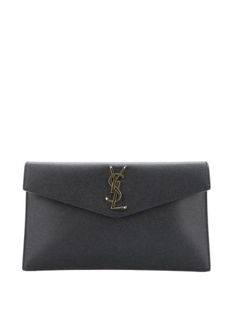Saint Laurent Uptown Pouch Leather clutch bag - Zwart