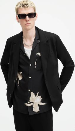 AllSaints Viscose/Polyamide Helm Slim Fit Lightweight Blazer, Size: 44