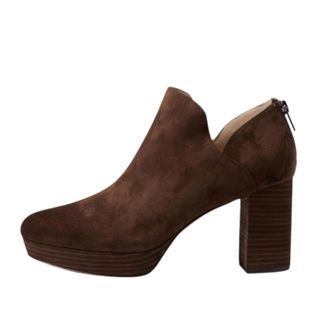Pelle Moda Womens Lesia Suede Block Heel Shoes In Dark Oak