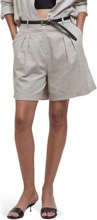 Barbour Luna Pleated Cotton & Linen Shorts in Light Sand at Nordstrom Rack, Size 10 Us / 14 Uk