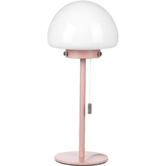 Beliani L&aacute;mpara De Mesa De Rosa Blanco 39 Cm Base Metal Pantalla Interruptor Moruga