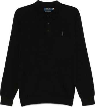 Polo Ralph Lauren Truien & Vesten, Heren, Zwart, 2Xl, Wol, Wool Polo-Collar Sweater