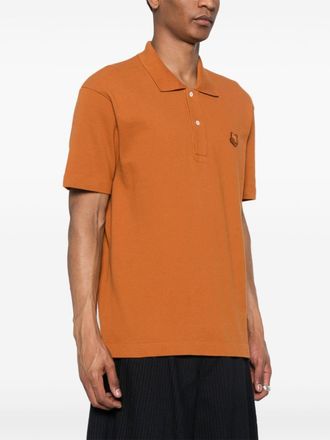 Maison Kitsun&eacute; Katoenen poloshirt met vossenkop - Bruin